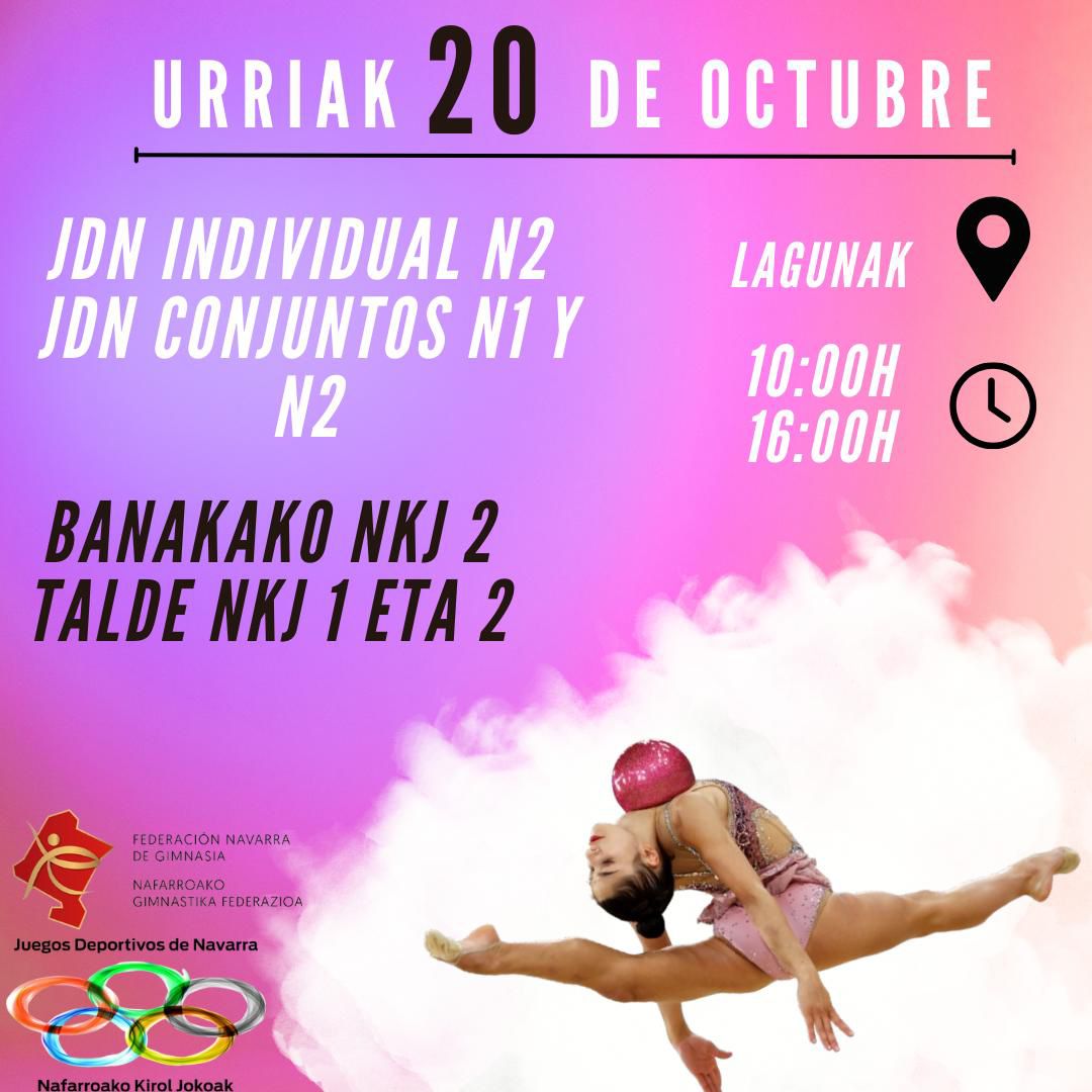 Cita con los JDN Individual Nivel 2 y Conjuntos Niveles 1 y 2 (20 de octubre, Lagunak)